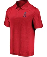 Men's Red Los Angeles Angels Iconic Striated Primary Logo Polo Shirt