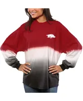 Women's Cardinal Arkansas Razorbacks Ombre Long Sleeve Dip-Dyed