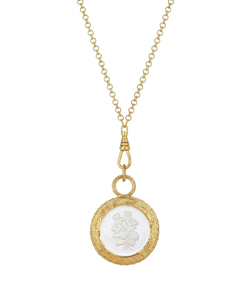 2028 Antique Eintaglio Stone Necklace - Gold