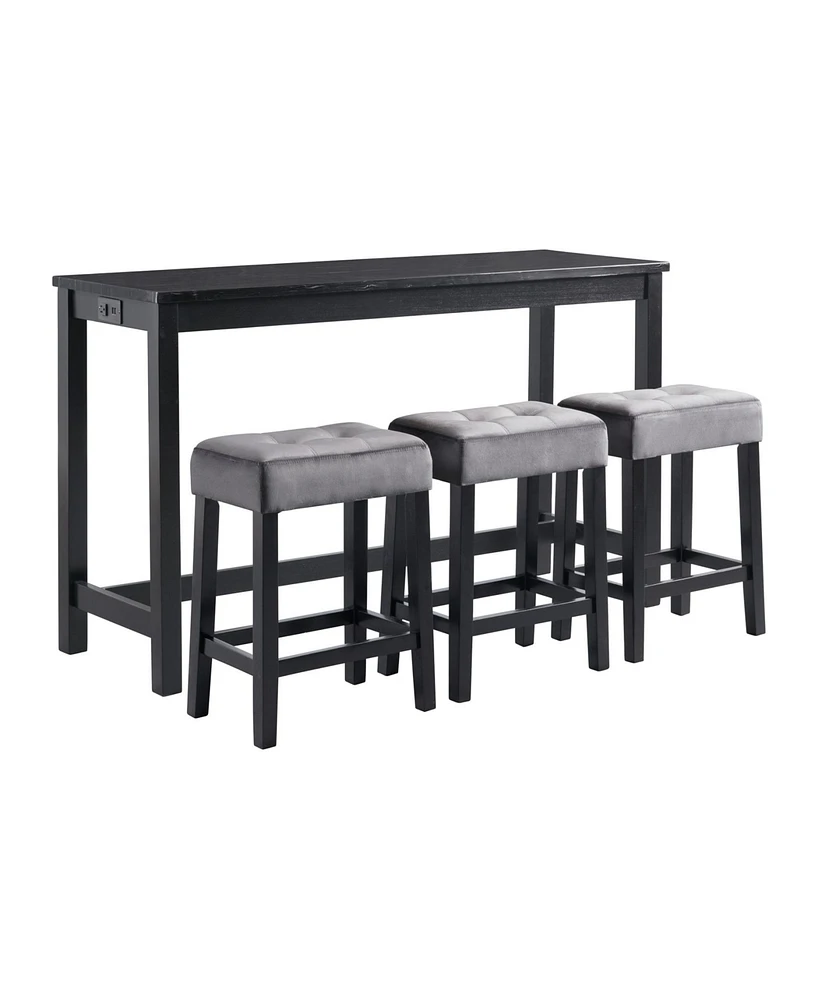 Picket House Furnishings Zaid 4-Piece Multipurpose Bar Table Set