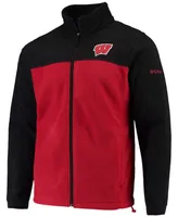 Columbia Men's Black/Red Wisconsin Badgers Flanker Iii Fleece Team Full-Zip Jacket - Wis