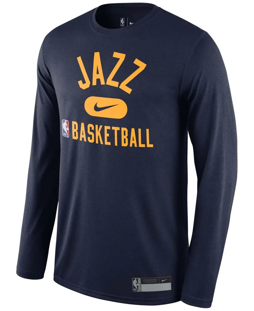 Men's Navy Utah Jazz 2021, 22 On-Court Practice Legend Performance Long Sleeve T-shirt