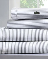 Lacoste Home Striped Cotton Percale 4-Pc. Sheet Set, California King