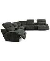 Sebaston -Pc. Fabric Sectional with Power Motion Recliners and 2 Usb Consoles