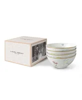 Laura Ashley Heritage Collectables Cobblestone Pinstripe Bowls in Gift Box, Set of 4