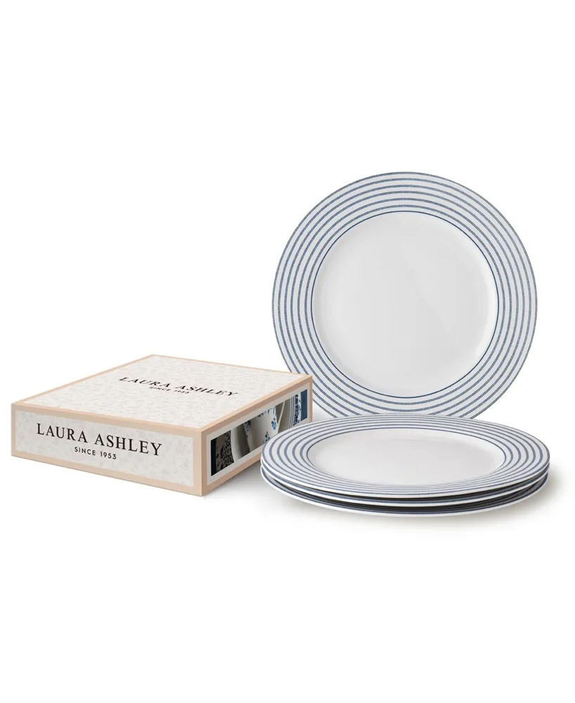 Laura Ashley Blueprint Collectables Candy Stripe Plates in Gift Box, Set of 4