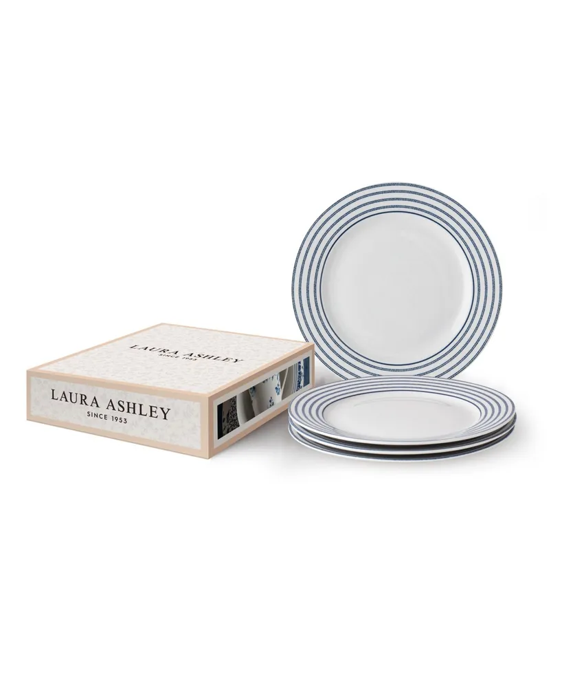 Laura Ashley Blueprint Collectables Candy Stripe Plates in Gift Box, Set of 4