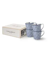 Laura Ashley Blueprint Collectables 17 Oz Floris Mugs in Gift Box, Set of 4