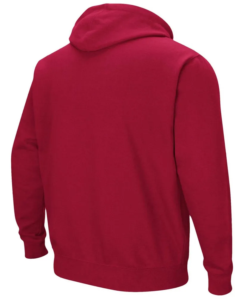 Men's Crimson Indiana Hoosiers Arch Logo 3.0 Pullover Hoodie