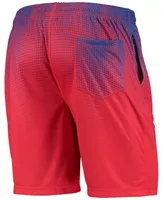 Men's Royal and Red New England Patriots Historic Logo Pixel Gradient Training Shorts
