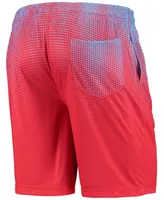 Men's Light Blue and Red Houston Oilers Gridiron Classic Pixel Gradient Training Shorts