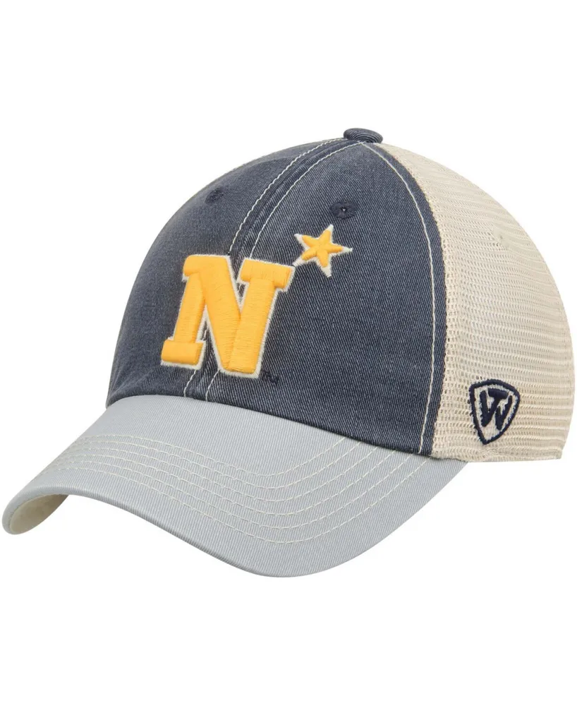 Men's Navy and Tan Navy Midshipmen Offroad Trucker Hat