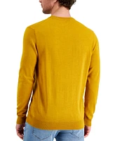 Club Room Men's Solid Crew Neck Merino Wool Blend Sweater, Created for Macy's