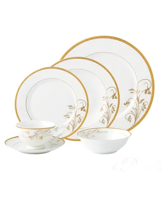 Dinnerware Bone China, Service for 4 by Lorren Home Trends, Set of 24 - Gold