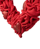 Glitzhome 19.25" Fabric Valentine's Heart Wreath