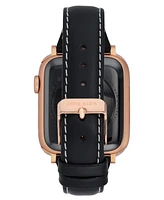 Anne Klein Women's Stitched Leather Band designed for Apple Watch 42mm (Series 1-3 only) & 44/45/46/49mm (Ultra & Ultra 2