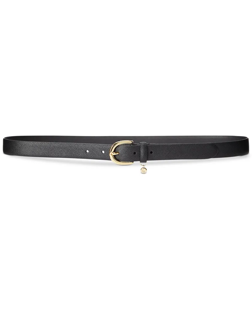 Lauren Ralph Women's Charm Crosshatch Leather Belt