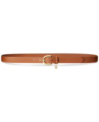 Lauren Ralph Women's Charm Crosshatch Leather Belt