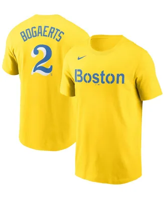 Men's Nike Xander Bogaerts Gold Boston Red Sox City Connect Name and Number T-shirt
