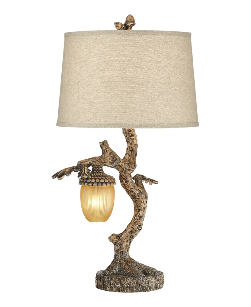 Lodge Table Lamp with Acorn Nightlight