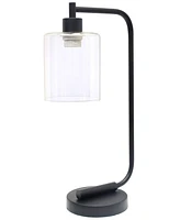 Lalia Home Modern Iron Desk Lamp with Glass Shade