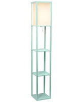 Lalia Home Column Shelf Floor Lamp with Linen Shade