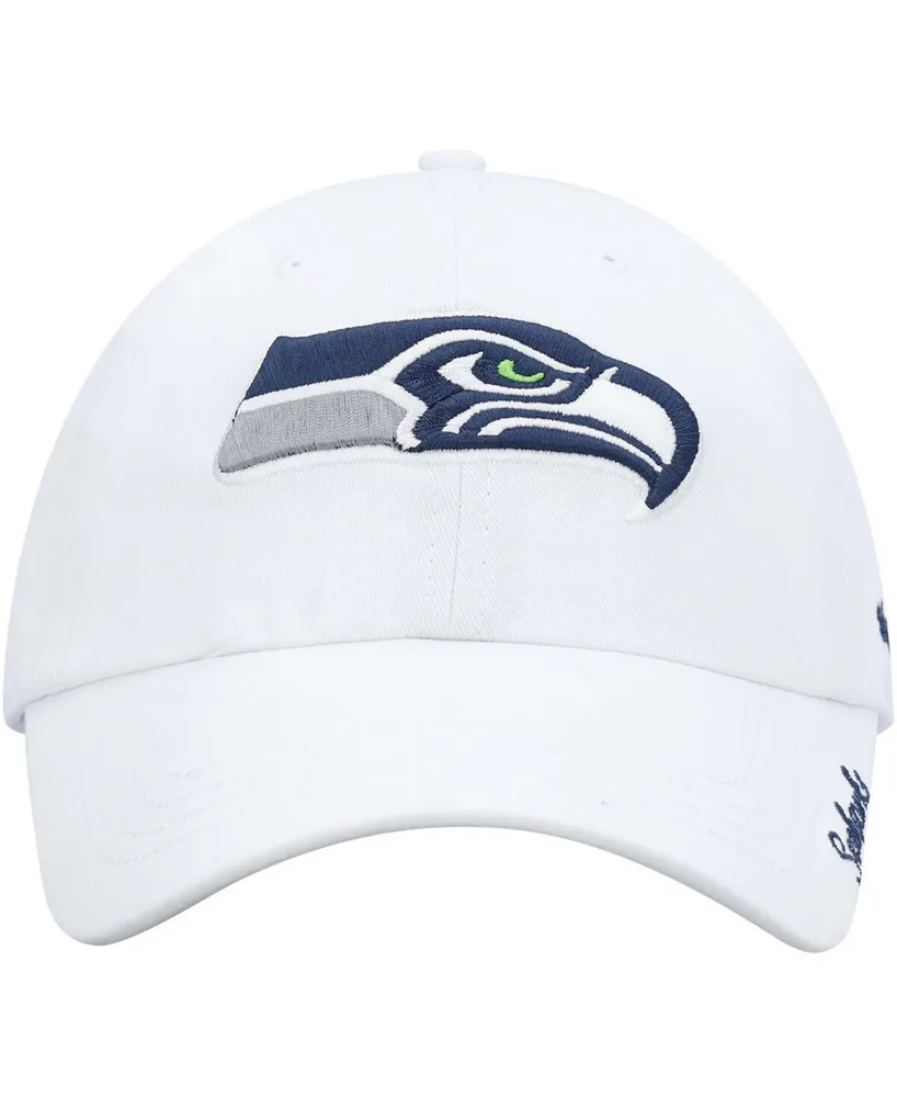 Women's White Seattle Seahawks Miata Clean Up Logo Adjustable Hat
