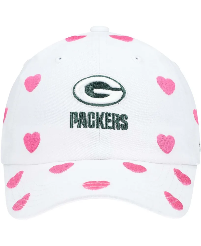 Little Girls White Green Bay Packers Surprise Clean Up Adjustable Hat