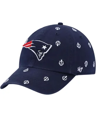 Women's Navy New England Patriots Team Confetti Clean Up Adjustable Hat