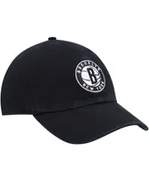 Men's Black Brooklyn Nets Alternate Logo Team Clean Up Adjustable Hat