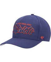 Men's Navy New England Patriots Street Script Mvp Snapback Hat