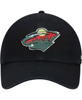 Men's Black Minnesota Wild Team Clean Up Adjustable Hat