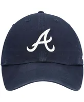 Boys Navy Atlanta Braves Team Logo Clean Up Adjustable Hat