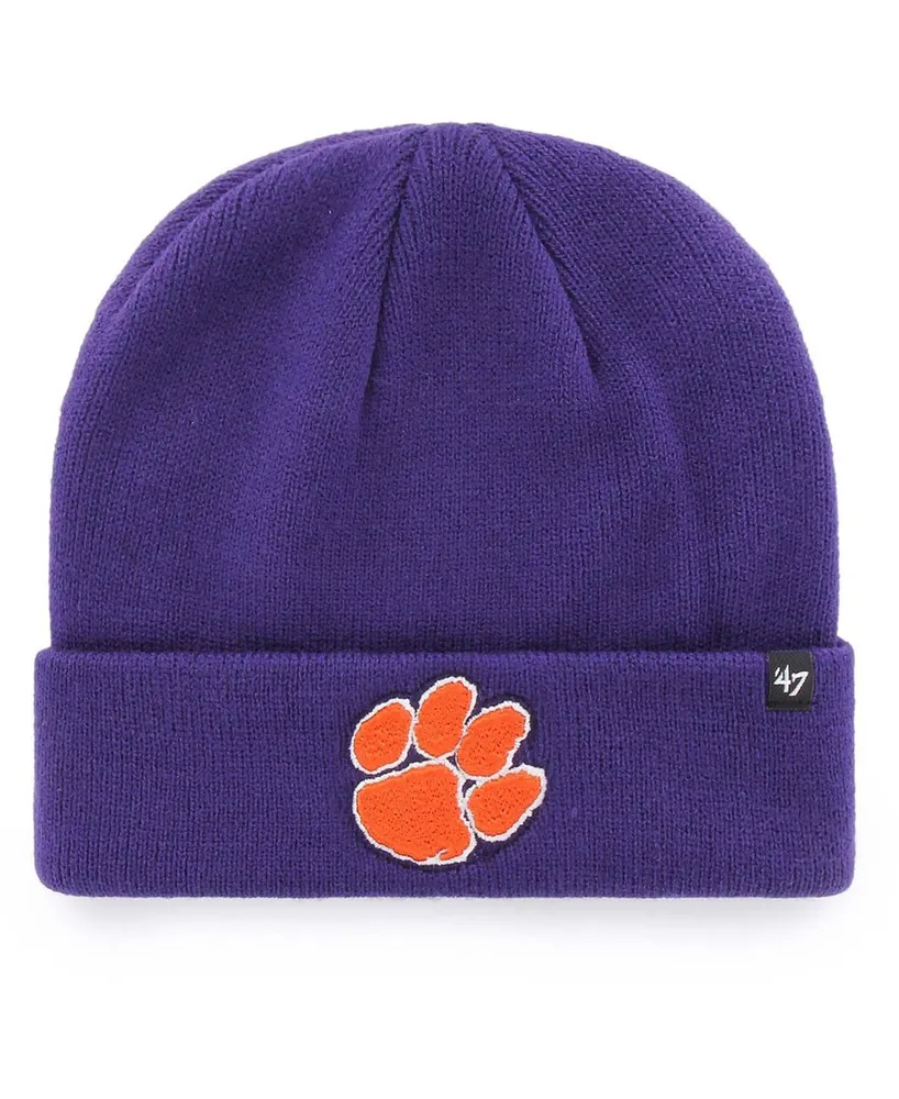 Men's Purple Clemson Tigers Raised Cuffed Knit Hat