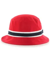 Men's Red New England Patriots Striped Bucket Hat
