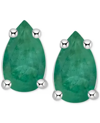 Tanzanite Pear-Shape Stud Earrings (3/8 ct. t.w.) 14k White Gold (Also Emerald, Ruby & Sapphire)