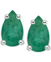 Tanzanite Pear-Shape Stud Earrings (3/8 ct. t.w.) 14k White Gold (Also Emerald, Ruby & Sapphire)