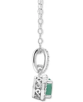 Sapphire (5/8 ct. t.w.) & Diamond Accent Solitaire 18" Pendant Necklace Sterling Silver (Also Emerald Ruby)