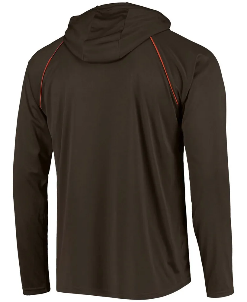 Men's Brown Cleveland Browns Raglan Long Sleeve Hoodie T-shirt