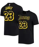 Men's LeBron James Black Los Angeles Lakers Name and Number Mamba T-shirt