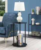 Convenience Concepts 15.75" Glass Designs2Go 2 Tier Round End Table