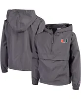 Big Boys and Girls Graphite Miami Hurricanes Pack Go Windbreaker Jacket