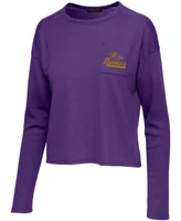 Women's Purple Baltimore Ravens Pocket Thermal Long Sleeve T-shirt