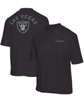 Women's Black Las Vegas Raiders Half-Sleeve Mock Neck T-shirt