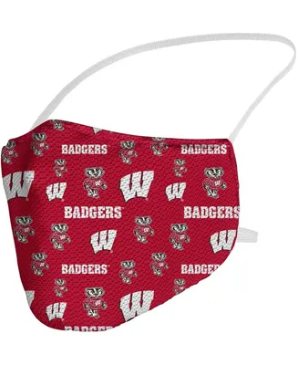 Multi Adult Wisconsin Badgers All Over Logo Face Covering