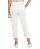 Style & Co Petite Pull-On Cuffed Twill Ankle Pants, Created for Macy's