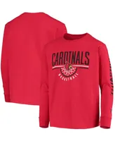 Big Boys and Girls Red Louisville Cardinals Basketball Long Sleeve T-shirt