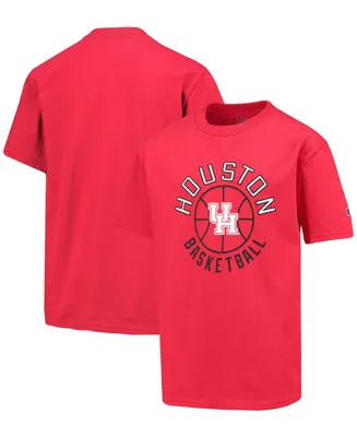 Big Boys and Girls Red Houston Cougars Basketball T-shirt