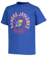 Big Boys and Girls Royal Kansas Jayhawks Basketball T-shirt