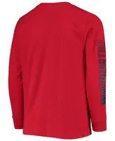 Big Boys and Girls Red Washington Nationals Platinum Logo Long Sleeve T-shirt